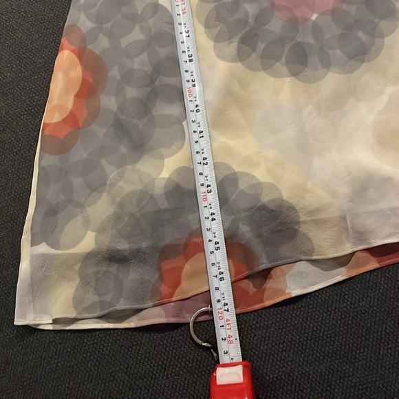 Club Monaco 100% Silk Slip Dress, Size 00,  Cream with Colorful Abstract Print. - Picture 12 of 12